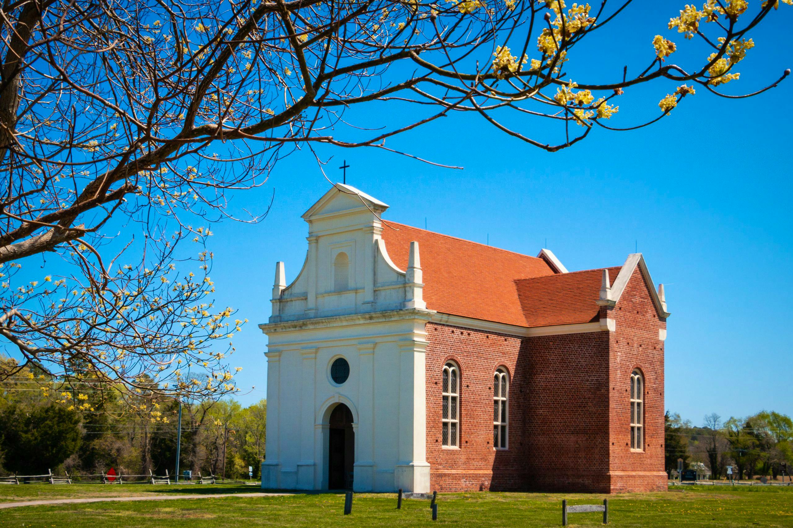 Brick Chapel (ca. 1667) stands as a symbol of religious tolerance in early Maryland.
