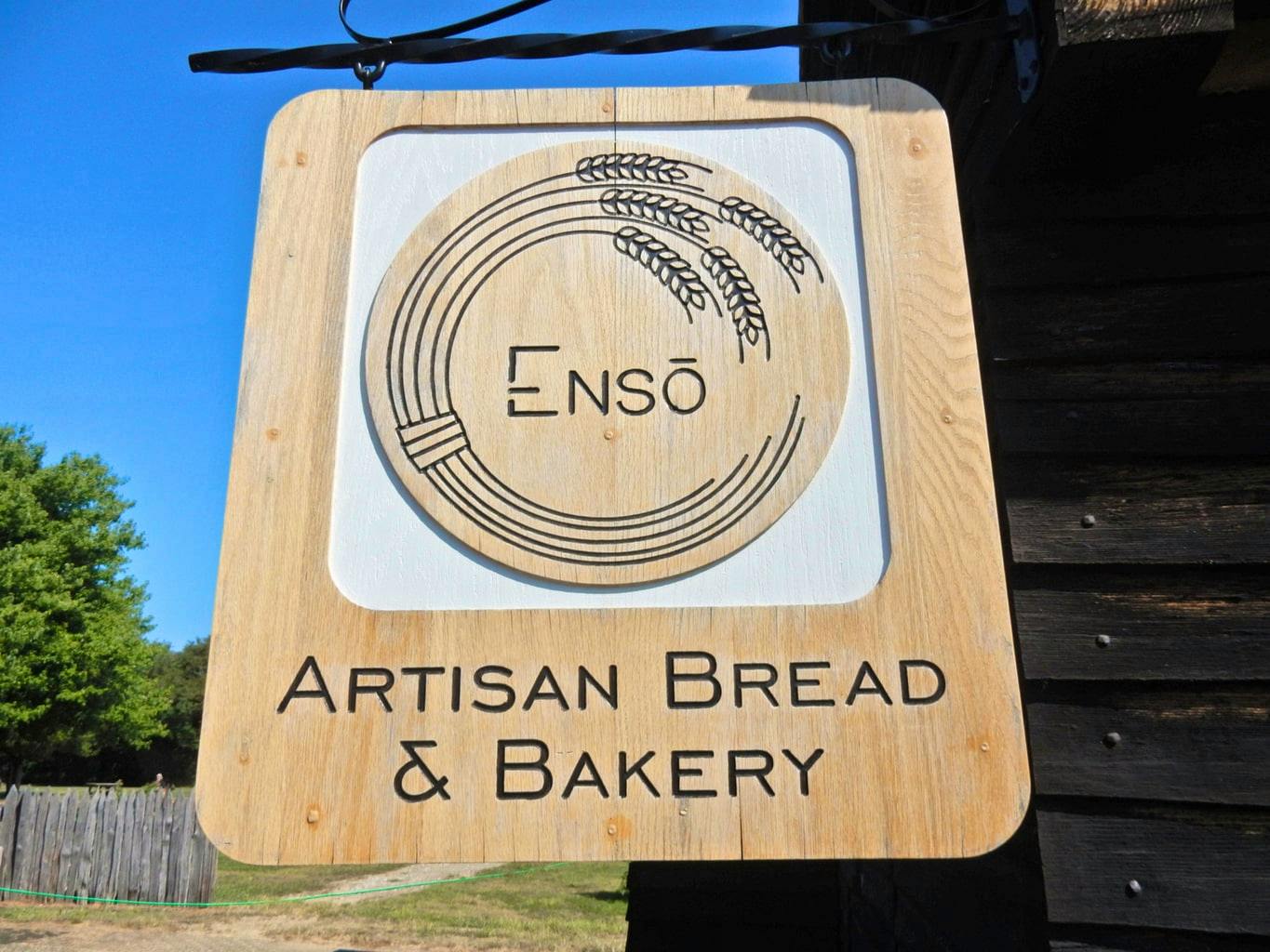 Wooden sign for Enso Kitchen
