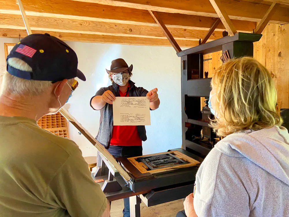 Printing press demonstration at HSMC