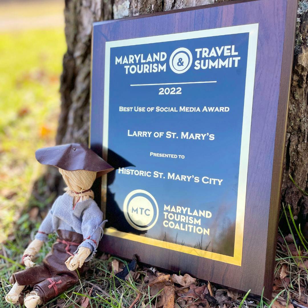 Historic St. Mary’s City wins Best Use of Social Media award at the 41st Annual Maryland Tourism and Travel Summit